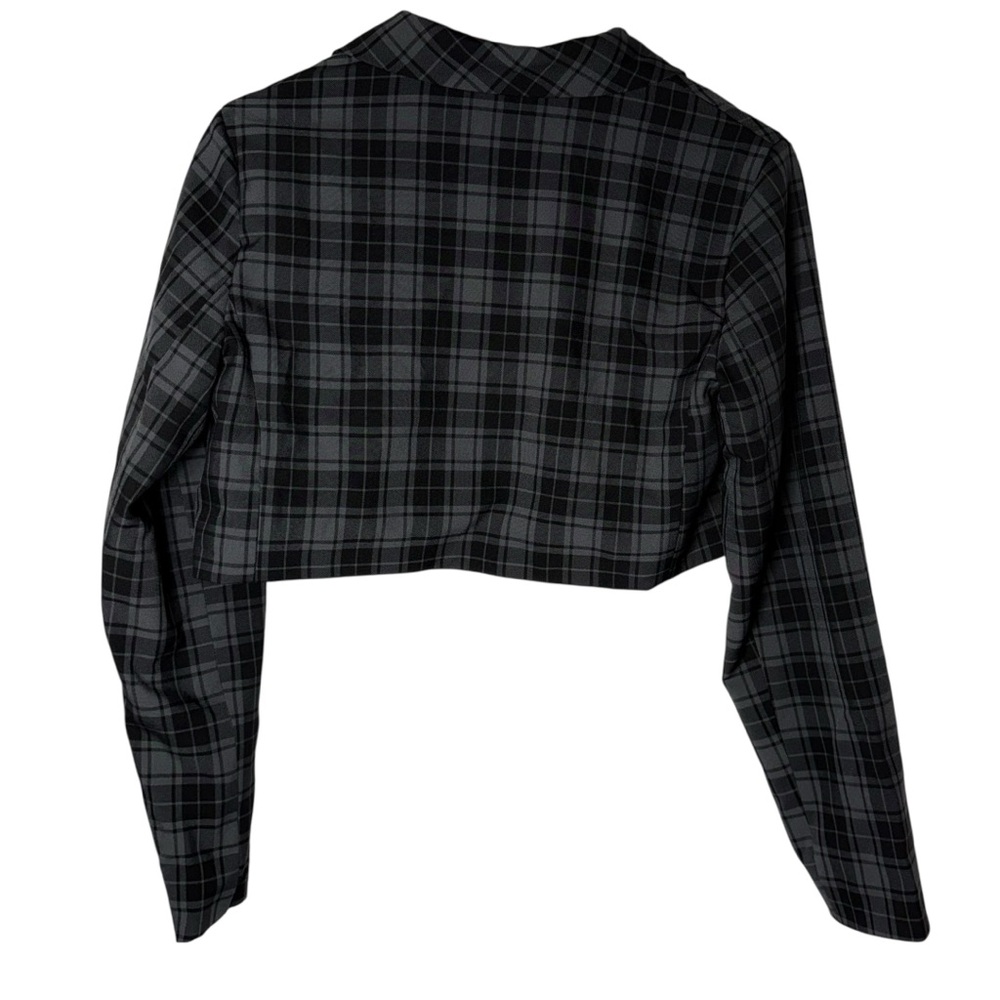 Foxblood Cropped Plaid Blazer Jacket - Picture 4 of 6